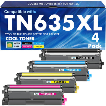 TN635XL TN635 TN635XXL Toner Cartridge Set MFC-L8930CDW HL-L8430CDW Compatible for Brother TN 635XL TN-635XL TN-635 for MFC-L8730CDW HL-L8570CDW MFC-L8970CDW HL-L8430CDWT MFC-EX575 Ink Printer 4 Pack