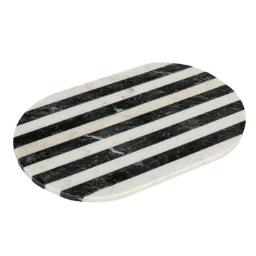 Bloomingville Black & White Striped Marble Cutting Board