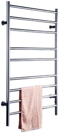Bathroom Wall Heater Towel Warmer,Towel Warmer Electric Heated Drying Racks Wall Mounted Plug-in/Hard Wiring Straight for Bathroom Stainless Steel 9 Bars Polished 39.4 Inch x 23.6 Inch,B