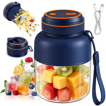 Wireless Juicer Cup, 44OZ Portable Rechargeable Electric Juicer Blender Cup with 38 Blades, BPA Free Cup and Lid, Cordless Smoothie Blender for Protein Shakes, Fruit Juice & Travel Use