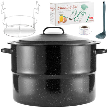 Canning Pot with Rack and Lid-Canning Kit for Beginners, 21.5 Quart Stock Pots-Canning Supplies Starter Kit for Beginners,Water Bath Canners for Canning,Food Grade Accessories Starter by JY COOKMENT