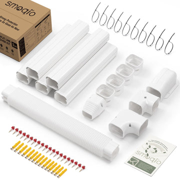 Mini Split Line Set Cover 3" 10Ft, Easy to Install with Instruction | DIY Decorative PVC White Lineset Cover Kit for Mini Split, Air Conditioner, Central AC and Heat Pump