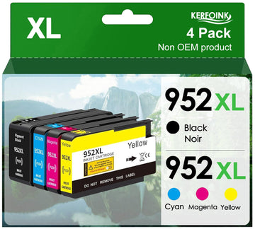 Compatible Replacement for HP 952XL 952 XL Ink Cartridges | with HP Officejet Pro 8710 7740 8720 8715 8210 8703 8702 Printers (Black Cyan Magenta Yellow)