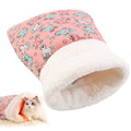 AMIITRY Cat Sleeping Bag, Self Warm Pet Bed Cave Bag for Indoor Cats, Cat Cave Bed 360° Wrap, 21.6 x 17.7X 12.9 Inches (Pink)
