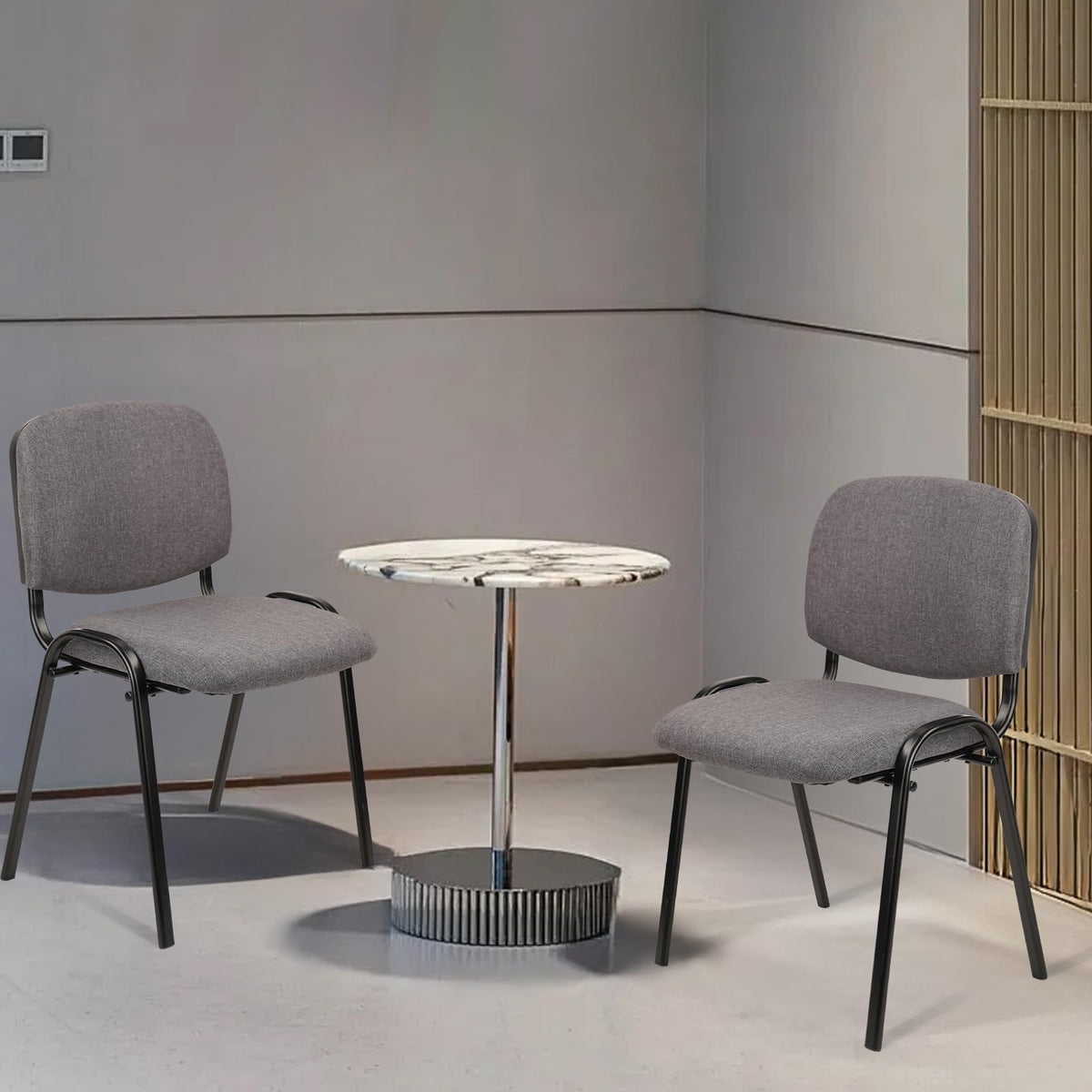 Clatina Waiting Room Chairs Fabric Stackable Chair Metal Frame with Lumbar Support and Thickened Seat Cushion for Waiting Conference Room Guest