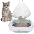 Jutom 56 Count Sifting Litter Box Liners, Drawstring Jumbo Sifting Cat Litter Bags with Holes, 31 x 18 Inch 22 lb Capacity Portable Thick Scratch Resistant Drawstring Bags for Pet Cats