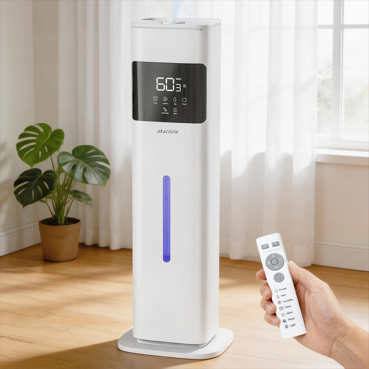 Humidifiers for Bedroom, Humidifier Large Room, White | Warm & Cool Mist, 2.1Gal/8L, 500 sq ft Coverage, Run 48H, Auto Humidity Control, Essential Oil Diffuser, For Home Baby Plants