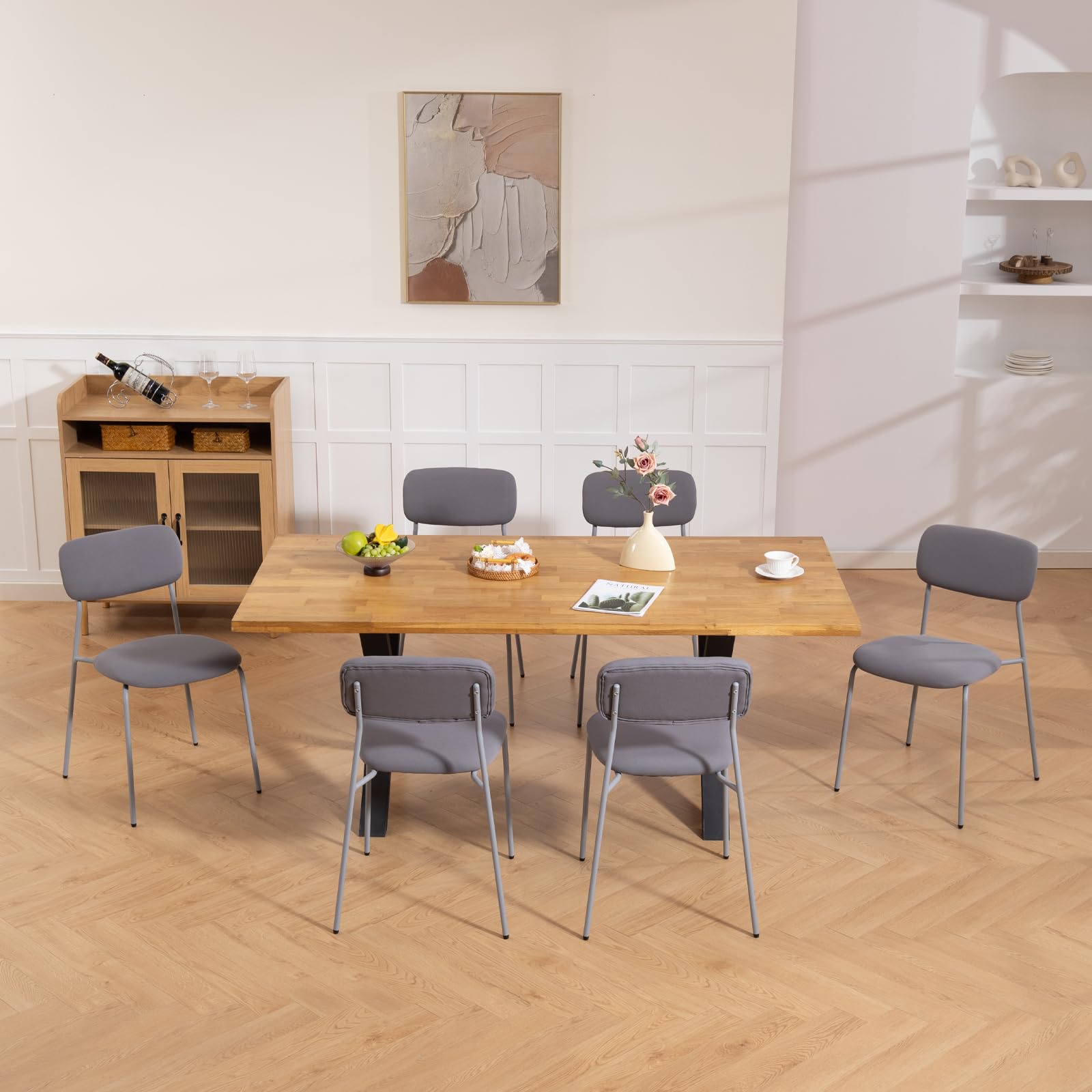 Sidanli Reception Chair Set of 4, Stackable Waiting Room Seating for Office, Lobby, and Guest Use, Grey, Standard
