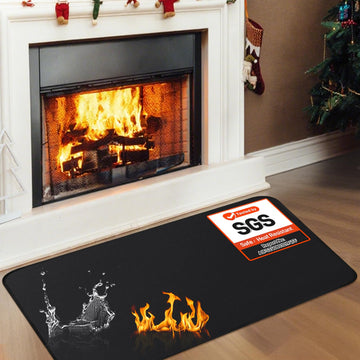 Fireproof Fireplace Rug for Home Protection, 3'6'' x 2' x 0.04'', Black | 1800°F fireproof hearth rug for fireplace, fiberglass fireplace mat protects floors & carpets from embers, easy to clean