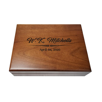 Personalized Memory Box, Engraved Walnut Keepsake Box