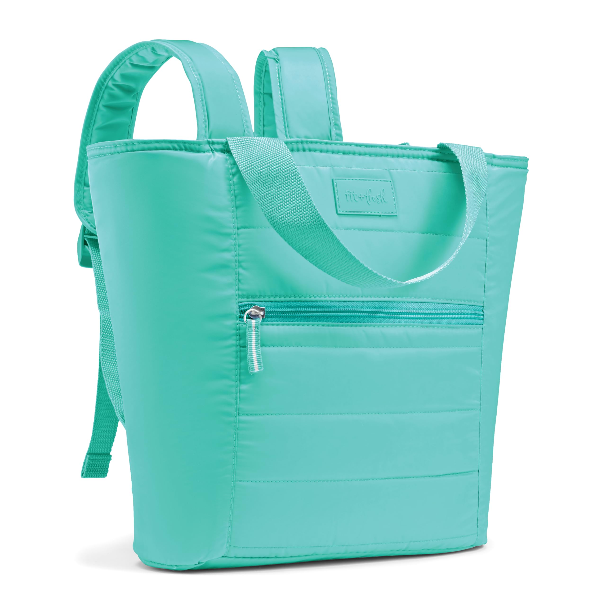 Fit & Fresh Mari Cooler Backpack for Women, Insulated Leakproof Soft Cooler Bag (12 Can), Lunch Tote, Beach Cooler, Lightweight Travel Picnic Tote, Teal