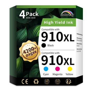 colorfly 910XL Ink Cartridges Combo Pack Compatible Replacement for HP 910XL 910 Ink Cartridges to Use with Pro 8010 8020 8025 8030 8035 Printer (1BK/1C/1M/1Y, 4 Pack)