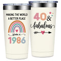 40th Birthday Gifts Women - 1986 40th Birthday Decorations for Women - Turning 40 Year Old Gifts Her - 40 Fabulous Tumbler 20 oz
