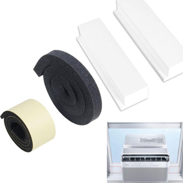 Window Air Conditioner Side Panel for Midea U Shaped, Foam Block 4Packs Fit for Midea Frigidaire Danby U-Shaped AC - Seal & Protect Kit with Weatherproof Tape, Blocks Drafts/Noise