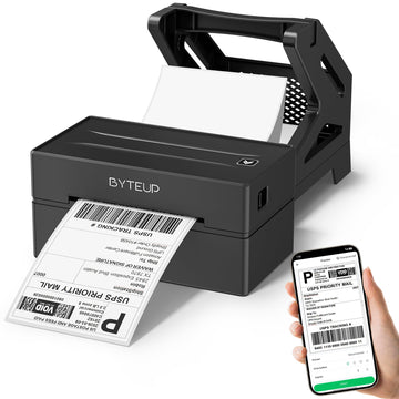 Bluetooth Thermal Shipping Label Printer, 4x6 Wireless for Business | Inkless 150mm/s 203 DPI, Intelligent Paper Return, for Phone Android Windows Mac Chromebook