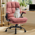 Comfy Office Chair Soft and Double Cushioned Ergonomic Computer Desk Chair, 27.55" x 27.55" x 42.15", Pink