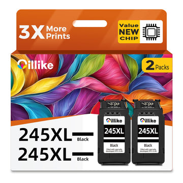 245XL Ink Cartridge Replacement for Canon 245XL Black Ink PG 245 XL 243 243XL PG245 Work with PIXMA MX492 MX490 MG2522 TR4520 MX492 TR4522 TR4500 TS3122 MG2520 TS3320 TS3322 Printer 2 Pack Black