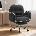 Cjdsec Criss Cross Office Chair with Foot Rest Flip Armrests for Pets and Cross Legged Office Chairs for Women Reclining Office Desk Chair