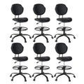 Drafting Chair with Back Support, Tall Desk Rolling Stool (black, Set of 6), 6PK