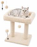Carpet Craft Cat Tree with Scartching Post for Indoor Cats, Small Cat Tower with Carpet Scratcher,Beige