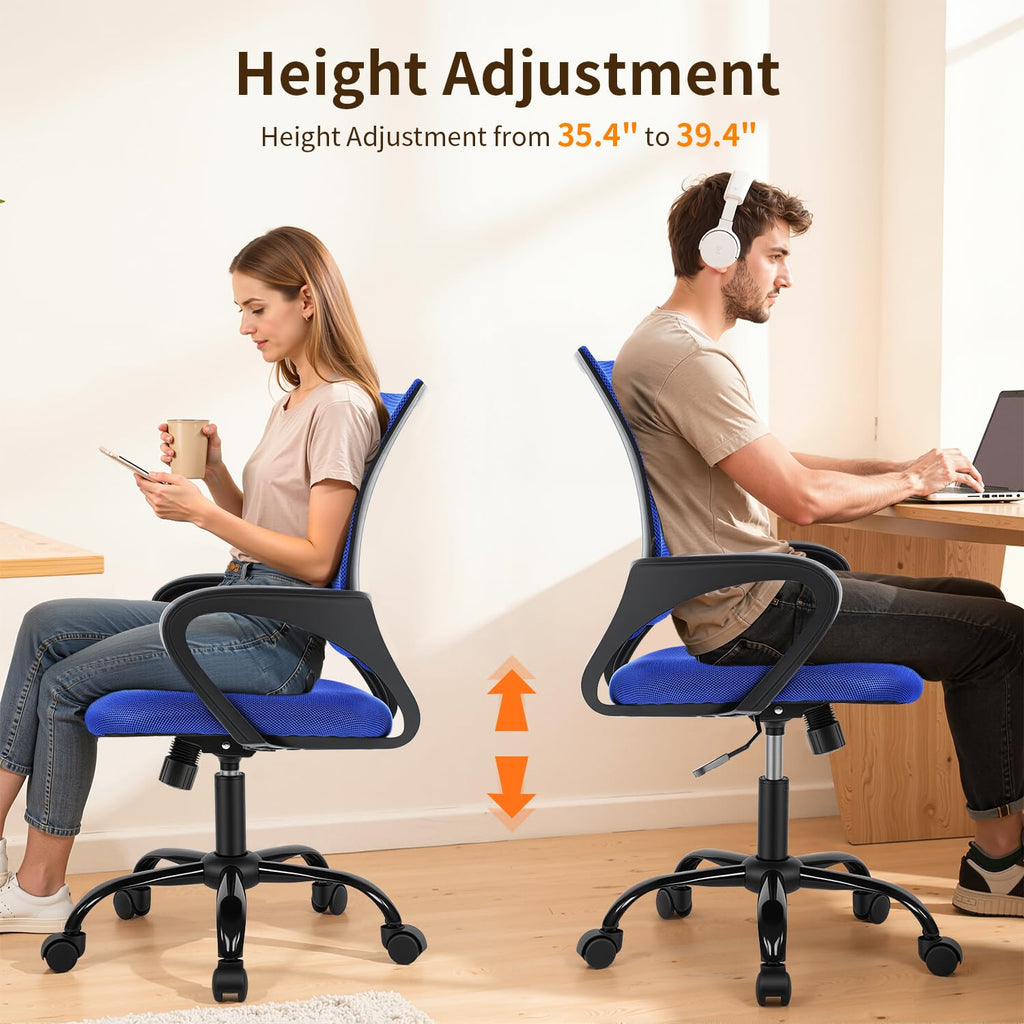 Bestoffice Office Chair Ergonomic Desk Chair Mesh Computer Chair Lumbar Support Modern Executive Adjustable Stool Rolling Swivel Chair for Back