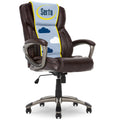 Serta Ergonomic Executive Office Chair with Lumbar Support, Leather Chair, High-Back, Brown