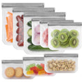 9 Pack Reusable Silicone Food Storage Bags - Freezer & Dishwasher Safe Leakproof Reusable Bags, Freezer Storage Bags Sets - 3 Gallon 3 Snack 3 Sandwich Bags