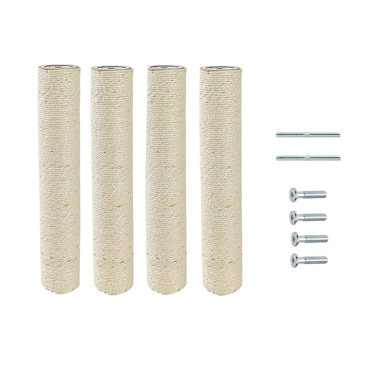 SHENGOCASE 4-Pack 19.7" L, 3.15" Ø Cat Tree Replacement Post with M8 Screw, Cat Tower Accessories Replacement Pole