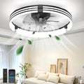 Ceiling Fans with Lights and Remote, 20'' Low Profile Ceiling Fan, 1-6 Wind Speeds, 3000-6500K Dimmable Flush Mount LED Fan Light, Modern Fandelier Ceiling Fans for Bedroom