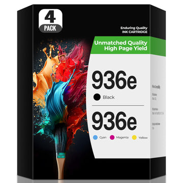 936XL 936 Ink Cartridges OfficeJet Pro 9125e 9135e 9730e 9125 9135 9720 9730 e Ink Compatible with Hp 936e 936 Ink OfficeJet Pro 9135e 9125e 9730e 9125 9135 9730 9720 9110 9130 9120 Printers (4 Pack)