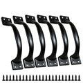 6PCS Cabinet Pull & Door Handle, Premium 5.6-Inch Kitchen Drawer Pulls, Easy Installation, Black Stainless Steel Gate Door Handles for Outdoor, Garage, Bathroom, Cupboard
