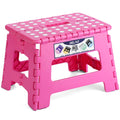 Delxo 8.8” Folding Step Stool in Pink,1 Pack Premium Heavy Duty Foldable Stool for Kids,portable Collapsible Plastic Step Stool,non Slip
