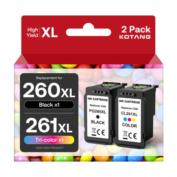 260XL 261XL Replacement for Canon 260 and 261 Remanufactured Ink Cartridges PG-260 CL-261 Compatible with Canon Pixma TS6420a TS6420 TS6400 TR7020a TS5320 TR7000 TS5300 TR7020 Printer (Black, Color)