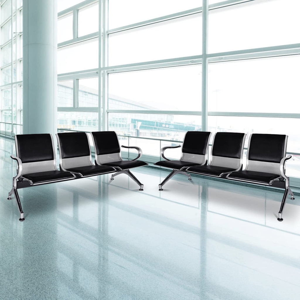 Kinfant Waiting Room Reception Chairs - Waiting Room Bench with Arms Airport Reception Bench Guest Reception Chairs Lobby Bench Waiting Area