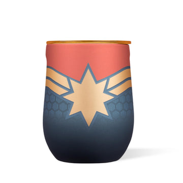 Corkcicle Stemless Insulated Wine Glass Tumbler - Beverages Cold 6 Hours & Hot 3 Hours - Stainless Steel - Easy-Grip - Summer Drinkware Gift - Keeps Drinks Ice - 12 oz - Captain Marvel