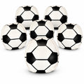 6 PCS Retro Soccer Style Footbag Set, Small Weighted Kicking Footbags for Classic Outdoor Play, Soft PU Leather Footbag Balls for Friends, Beginners, Teens & Adults, Group Games & Party Favors