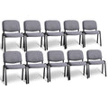 Vingli 10-pack Waiting Room Chairs, Stackable Chair for Office, Fabric-grey