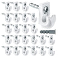 24 Pack White Down Wall Clip Closet Shelves Clips Wire Shelf Loop Clip Plastic Wire Shelf Brackets Included Clips Screws and Expansion Tubes for Wire Closet Shelving