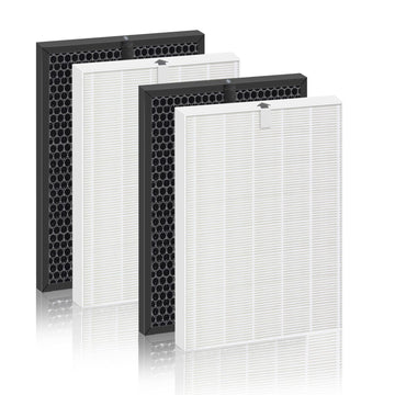 VIEWALL Filter Replacement for Winix 5510, 5520, 5530 Air Cleaner Purifiers | H13 True HEPA, High-Efficiency Activated Carbon Filters, 2 HEPA + 2 Carbon Filter Set Q – 1712-0123-00