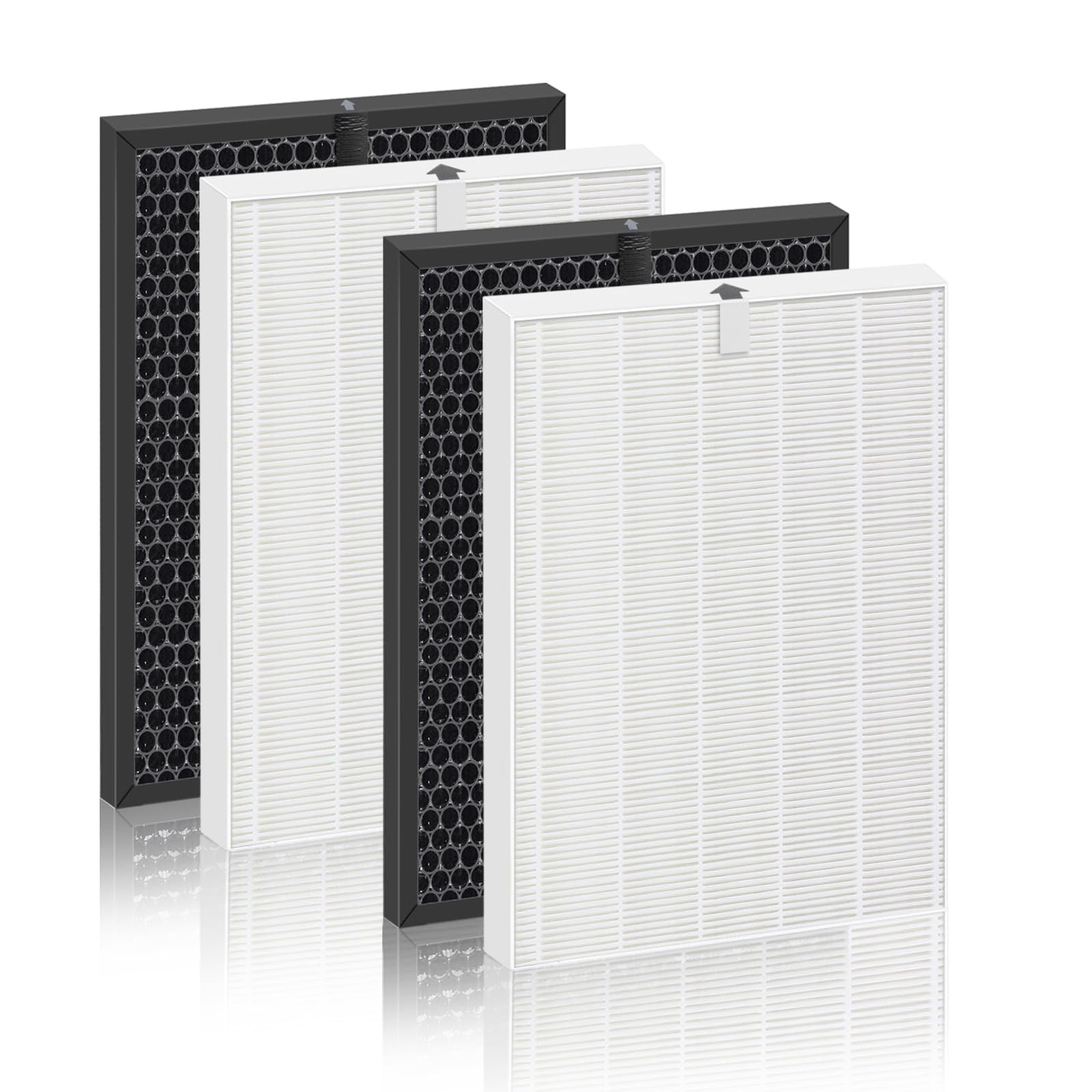 VIEWALL Replacement Filter for Winix 5510, 5520, 5530 Air Cleaner Purifiers | H13 True HEPA, High-Efficiency Activated Carbon Filters, 2 HEPA + 2 Carbon Filter Set Q – 1712-0123-00