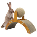 Fhiny Rabbit Scratch Toy, Natural Sisal Rabbit Scratching Ball with Cardboard Pad 2-in-1 Bunny Claw Scratcher Interactive Toys Nail Scratching Post for Indoor Pets Kittens Ferrets Small Animals