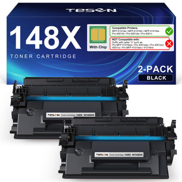 148X Black High Yield Toner Cartridge 4001n 4101fdw (with Chip) Compatible Replacement for HP 148X 148A W1480A W1480X for HP Pro 4001dw 4001dn 4001n MFP 4101fdw 4101fdn Printer, 2 Pack