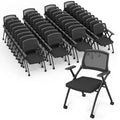 Vingli 40 Pack Stackable Conference Room Chairs with Wheels, Folding Office Chair with Rebound Back, Padded Seat for Training Room, Guest,