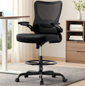Marsail Drafting Chair, Tall Office Chair with 2d Lumbar Support, Standing Desk Chair,high Office Chair with Padded Flip-up Armrests &