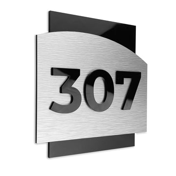 Apartment Door Numbers - Room Number Aluminium & Acrylic Glass Door Sign, Personalized Number Sign for Office, Hotel, Wall, Business, Schools