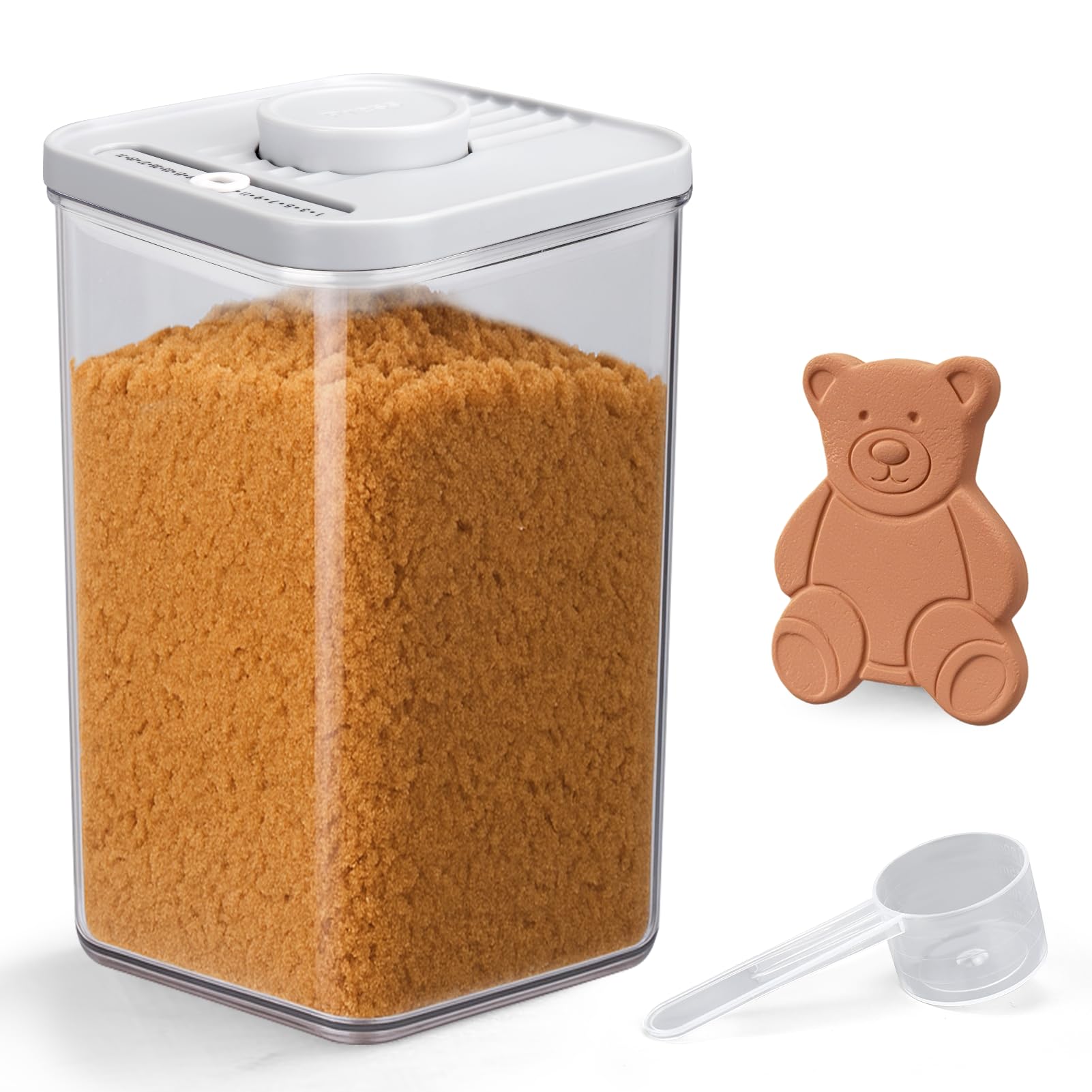 Mity rain Airtight Brown Sugar Container 2.8Qt/2600ml - Moisture-Proof Kitchen & Pantry Brown Sugar Keeper Container Airtight Saver Storage for Flour, Baking Supplies, Coffee with Locking Lid