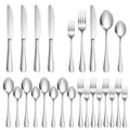 Silverware Set 20 Piece Stainless Steel Flatware Set Silverware Utensils for 4 People Includes Forks Knives Spoons & Salad Forks Dishwasher Safe Durable Tableware for Home Restaurant or Outdoor Use