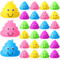 WinnerWhy 100 Pcs Poop Toys Fake Mini Poop Figurines Mini Glitter Expressions Small Fake Shimmering Rainbow Rubber Toys for Stuffers Gifts Pranks Pinata Party Stuffers