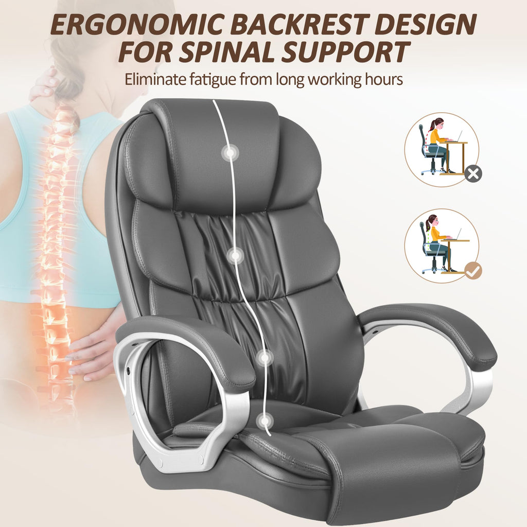 Homall Office Chair High Back Computer Chair Desk Chair, Pu Leather Adjustable Height Modern Executive Swivel Task Chair with Padded Armrests