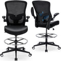 Drafting Chair 400lbs Heavy Duty Tall Office Chair Big and Tall Ergonomic Standing Desk Chair with Lumbar Support and Adjustable Footrest Ring,